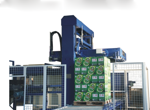 10 To 40 Layers/Minute  Low Level Palletizer To Stack Bags Boxes Cases Bottles